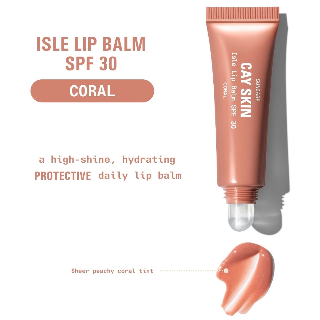 Isle Lip Balm Coral SPF 30 with Sea Moss and Aloe Stem Cells